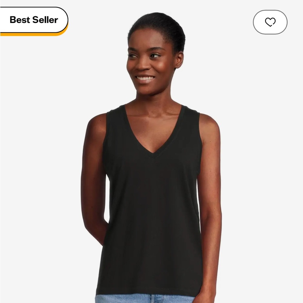 Madewell Super Soft Black Sleeveless V-Neck Tank Top